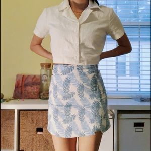 UNIQUE BLUE FEATHER MINI SKIRT